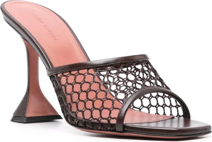 Brown Lupita 95mm Mesh Mules - Image 2