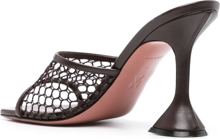 Brown Lupita 95mm Mesh Mules - Image 3
