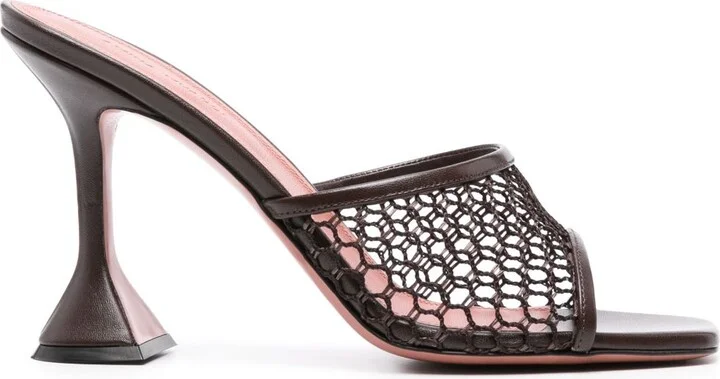 Brown Lupita 95mm Mesh Mules