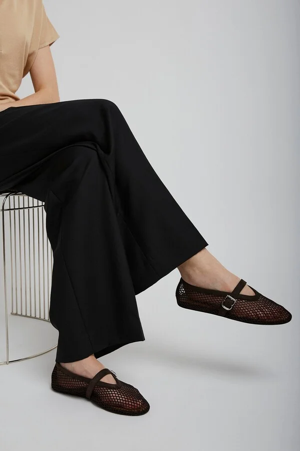 Brown mesh ballet flats - Image 2