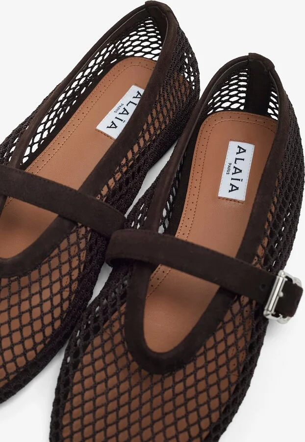 Brown mesh ballet flats - Image 4