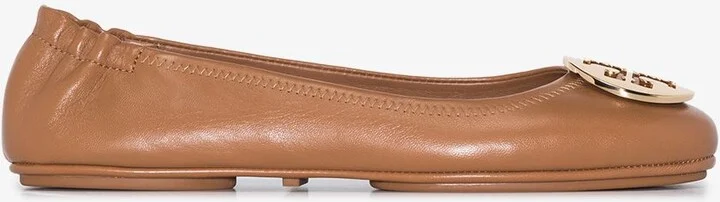 Brown Minnie Travel Ballet Pumps