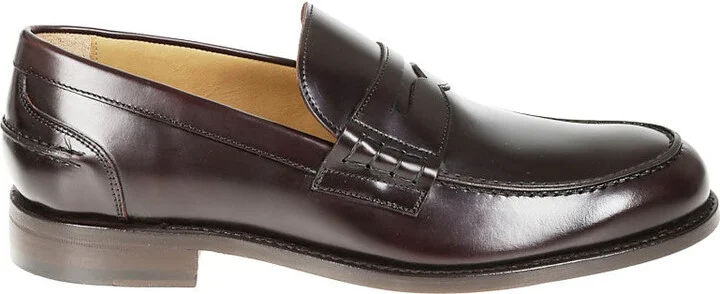 Brown Moccasin Loafers With Polished Finish