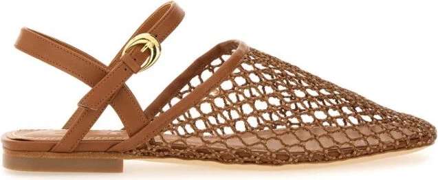 Brown Netted Sandals