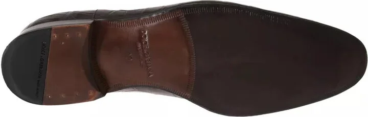 Brown Patterned Leather Dress Formal Men's Shoes (Pre-Owned) - Image 3