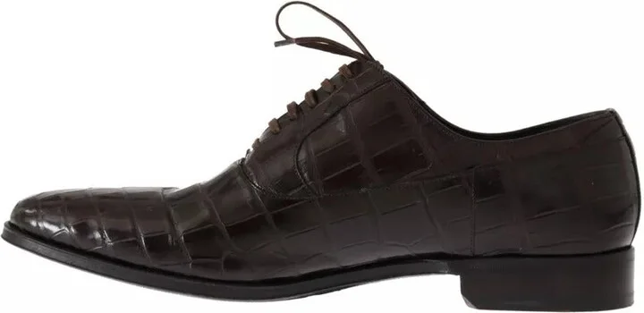 Brown Patterned Leather Dress Formal Men's Shoes (Pre-Owned) - Image 5