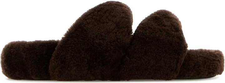 Brown Shearling Twist Slippers