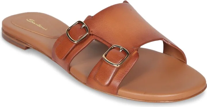 Brown Slide Buckles Sandals - Image 2