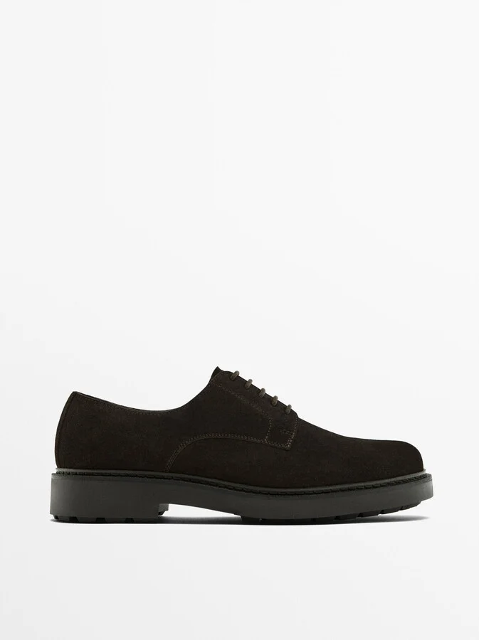 Brown Split Suede Shoes
