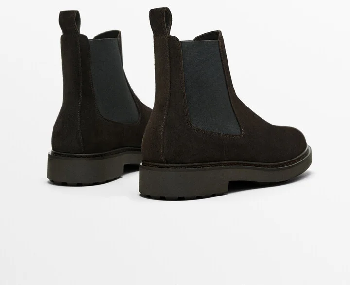 Brown Split Suede Sock Ankle Boots - Image 4