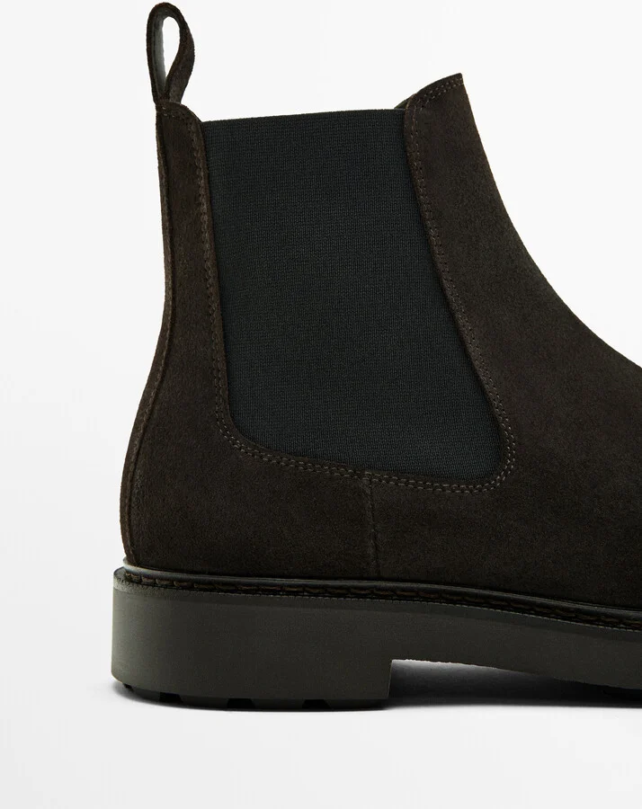 Brown Split Suede Sock Ankle Boots - Image 5