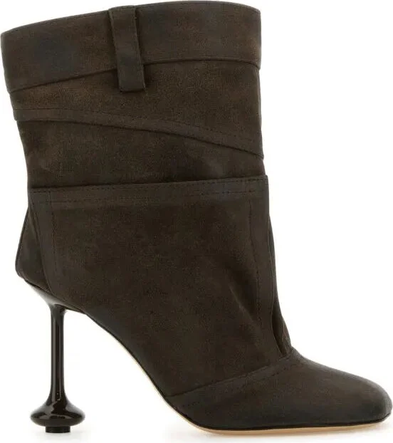 Brown suede ankle boots