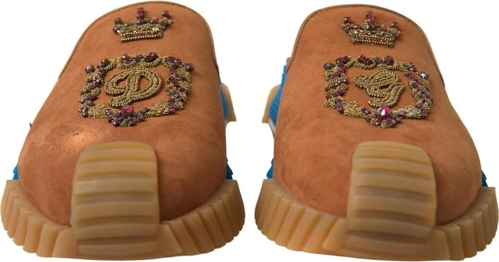 Brown Suede Crown Logo NS1 Slides Men's Sandals - Image 3