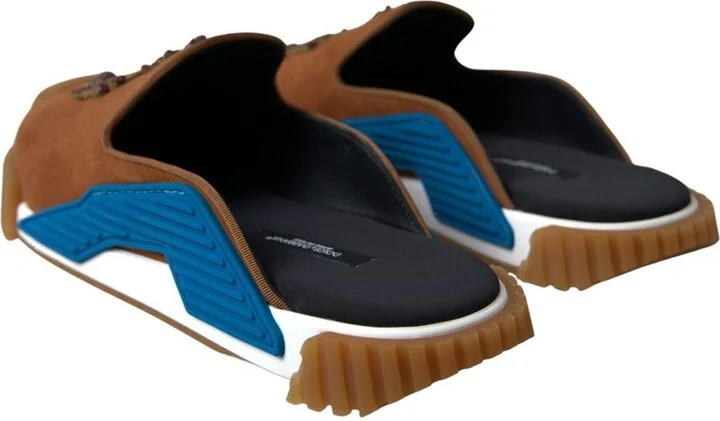 Brown Suede Crown Logo NS1 Slides Men's Sandals - Image 5