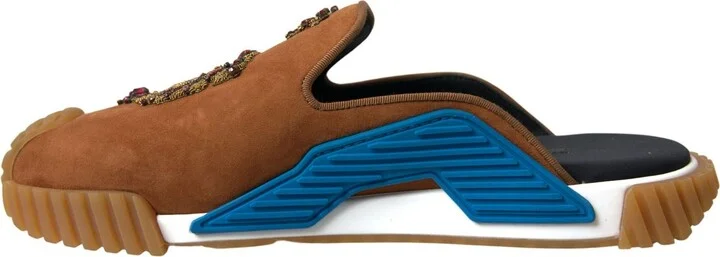Brown Suede Crown Logo NS1 Slides Men's Sandals - Image 6