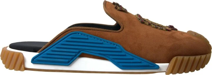 Brown Suede Crown Logo NS1 Slides Men's Sandals