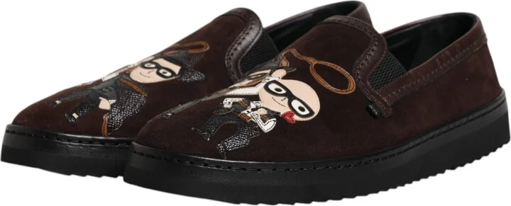 Brown Suede DG Family Slip On Flats Men's Shoes - Image 4