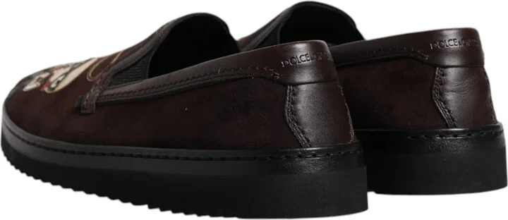 Brown Suede DG Family Slip On Flats Men's Shoes - Image 5
