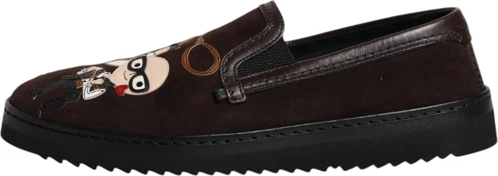 Brown Suede DG Family Slip On Flats Men's Shoes - Image 6