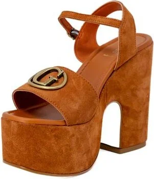 Brown Suede Leather High Women's Heel - Image 2