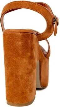 Brown Suede Leather High Women's Heel - Image 3