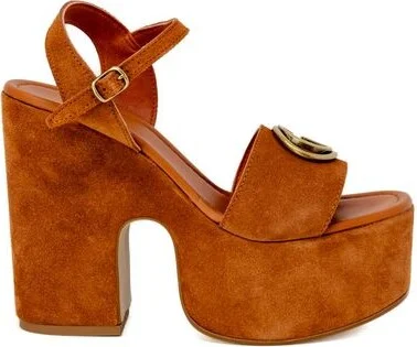 Brown Suede Leather High Women's Heel - Image 4