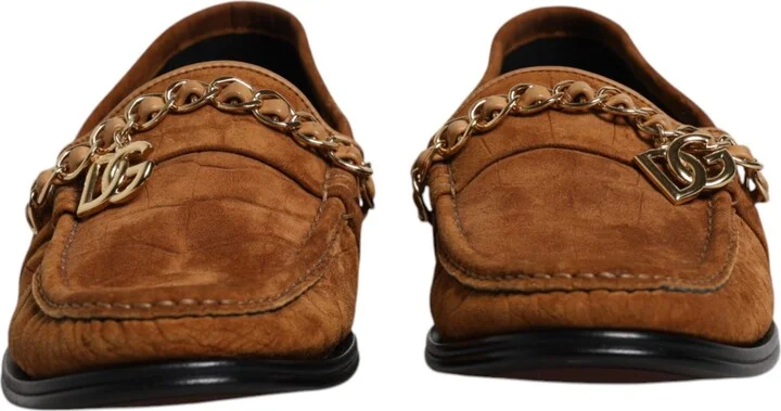 Brown Suede Leather Loafers Dress Men's Shoes (Pre-Owned) - Image 2