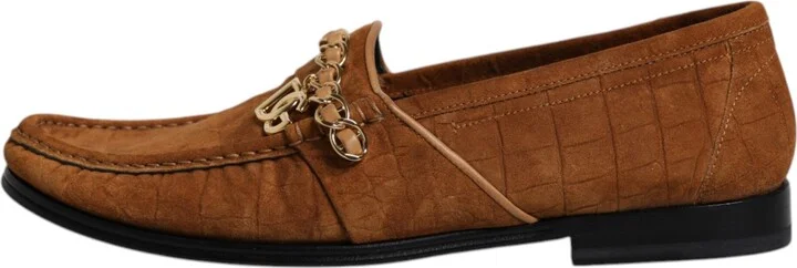 Brown Suede Leather Loafers Dress Men's Shoes (Pre-Owned) - Image 6