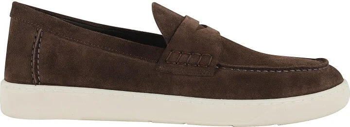 Brown Suede Moccasins With Stitched Mask