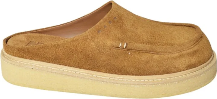 Brown Suede Mules With Para Sole