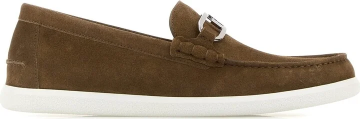 Brown suede O Lock Light loafersÂ