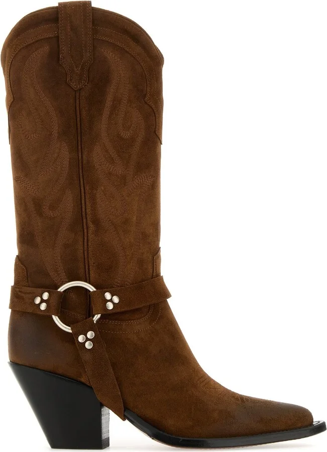 Brown suede Santa Fe Belt boots