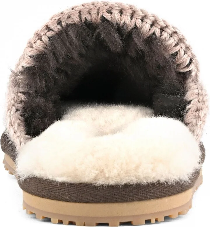 Brown Suede Slipper Full Eskimo Stitch - Image 4