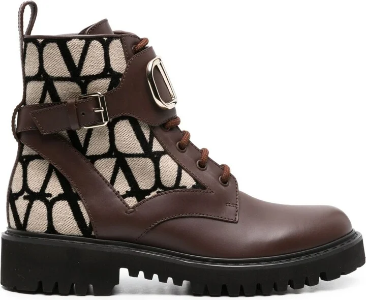 Brown Toile Iconographe Leather Boots