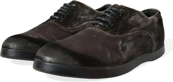 Brown Velvet Men Lace Up Oxford Dress Men's Shoes - Image 3