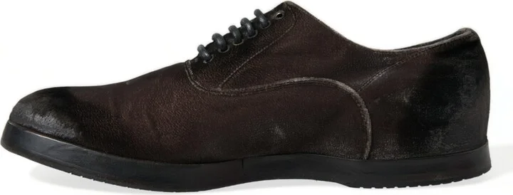 Brown Velvet Men Lace Up Oxford Dress Men's Shoes - Image 5