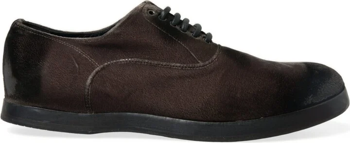 Brown Velvet Men Lace Up Oxford Dress Men's Shoes