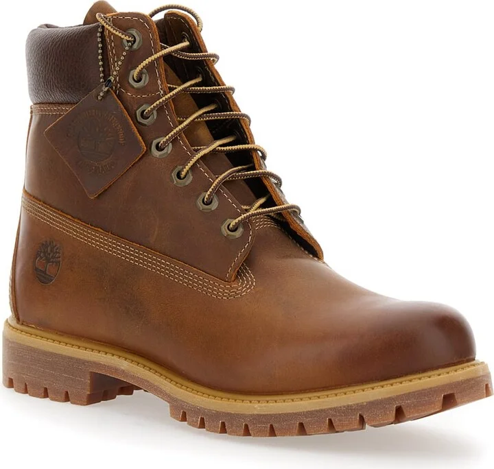 Brown Water-proof Boots With Logo In Leather Man - Image 2