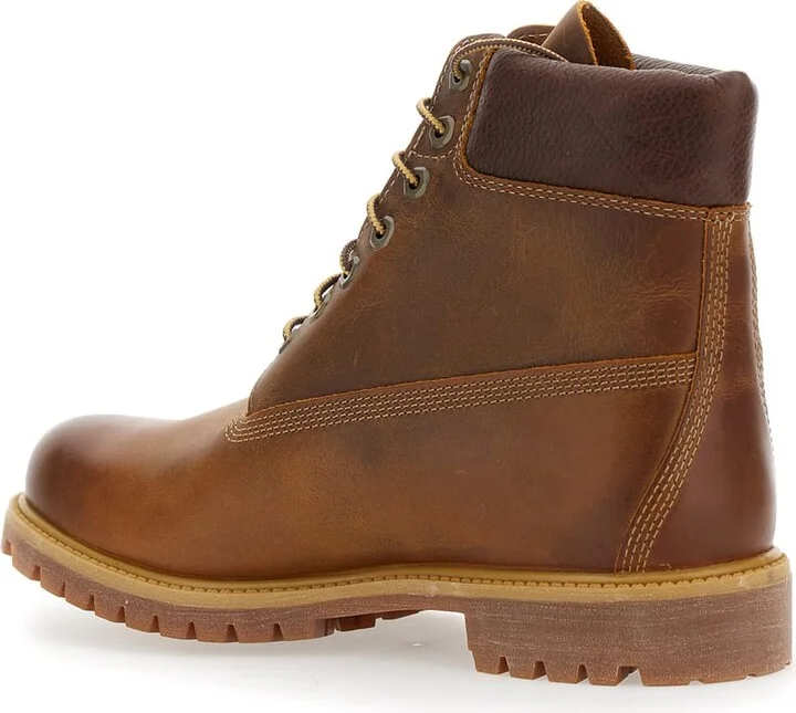 Brown Water-proof Boots With Logo In Leather Man - Image 3