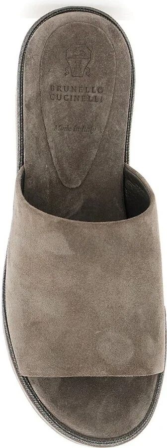 Brown Wedges With Almond Toe In Suede Woman - Image 4