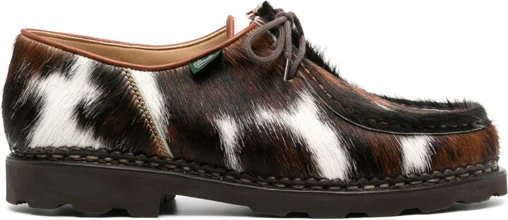 Brown White Flat Shoes