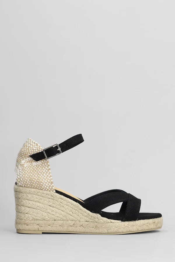 Bruna-6-001 Wedges In Black Canvas