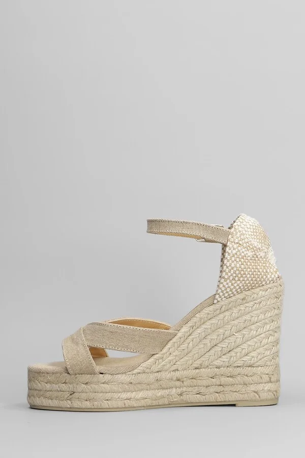 Bruna-8ed-002 Wedges In Beige Canvas - Image 3
