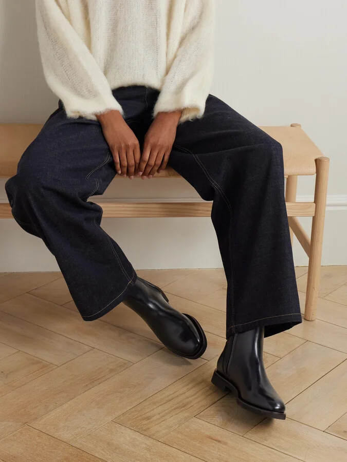 Brunello Cucinelli - Bead-embellished Leather Chelsea Boots - Black - Image 2
