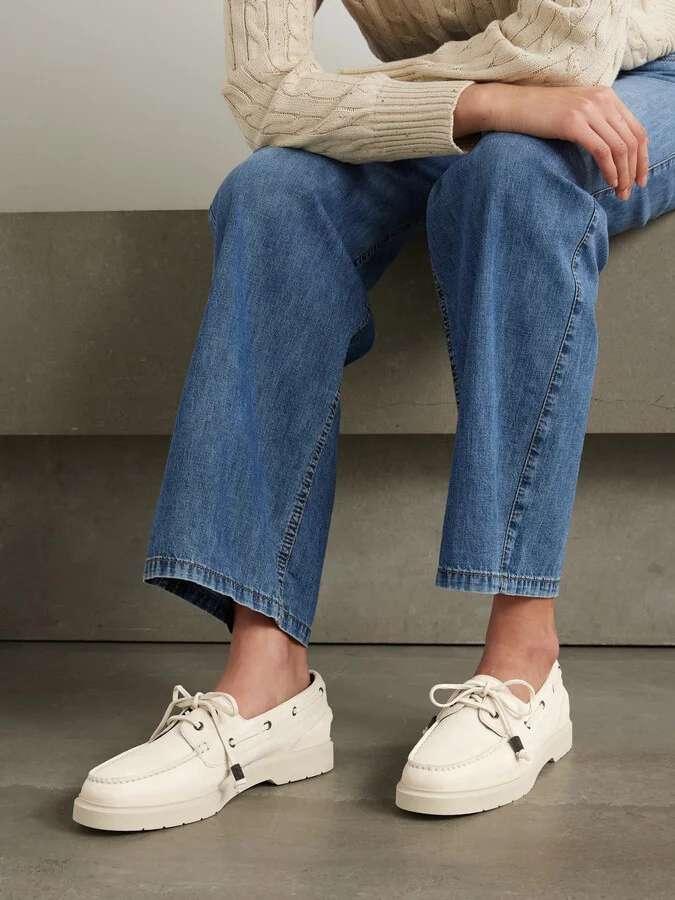 Brunello Cucinelli - Bead-embellished Suede Loafers - Cream - Image 2