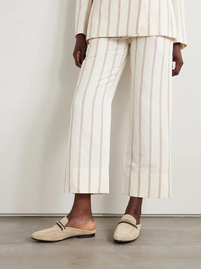 Brunello Cucinelli - Bead-embellished Suede Slippers - Brown - Image 2