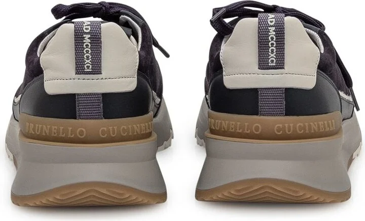 Brunello Cucinelli Brunello Cucinelli Suede And Leather Sneakers - Image 3