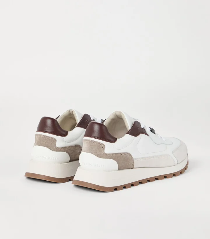 Brunello Cucinelli Calfskin Monili-Detail Sneakers - Image 4