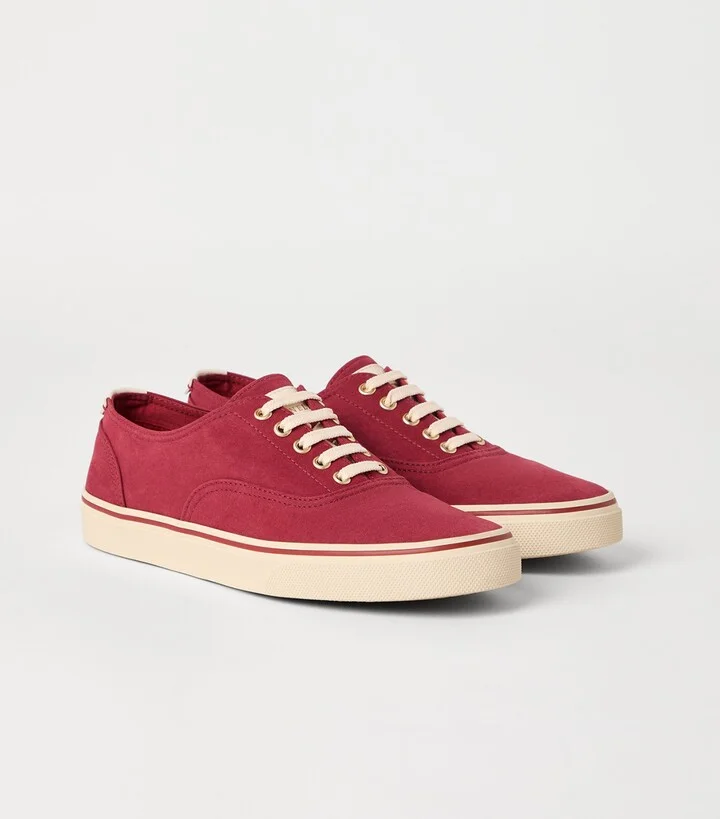Brunello Cucinelli Canvas Leather-Trim Sneakers - Image 3