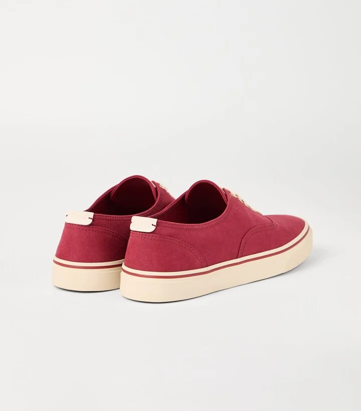 Brunello Cucinelli Canvas Leather-Trim Sneakers - Image 4